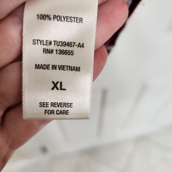 West Kei Veronica Burgundy Snake Tie Front Blouse XL - Picture 7 of 8